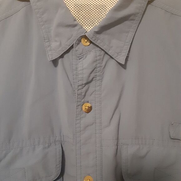 World Wide Sportsman Adult Men’s L Fishing Shirt Short Sleeve Blue Vented - Picture 4 of 10